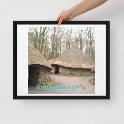 Village Charm Framed canvas with Groundfloor24 with House Logo