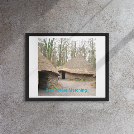Village Charm Framed canvas with realestatematching without key Logo
