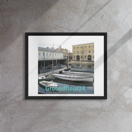 Boat on Water Framed canvas with Groundfloor24 without House Logo