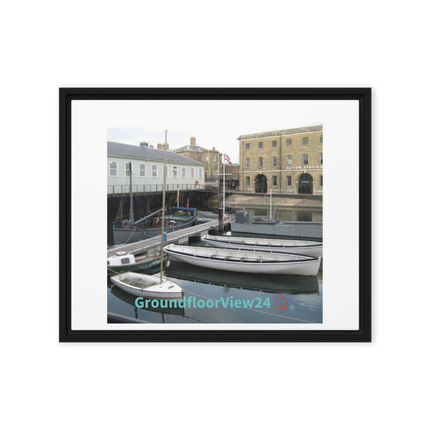 Boat on Water Framed canvas with groundfloorview24 with House Logo