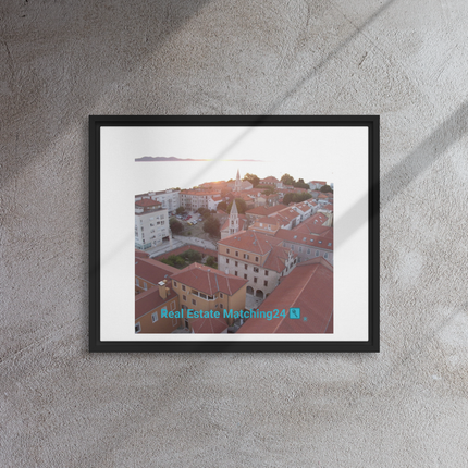 Roof Sunset View Framed canvas with realestatematching24 with key Logo