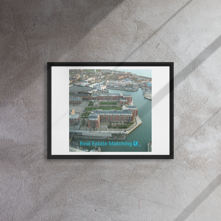 Nice City Framed canvas with realestatematching with key Logo