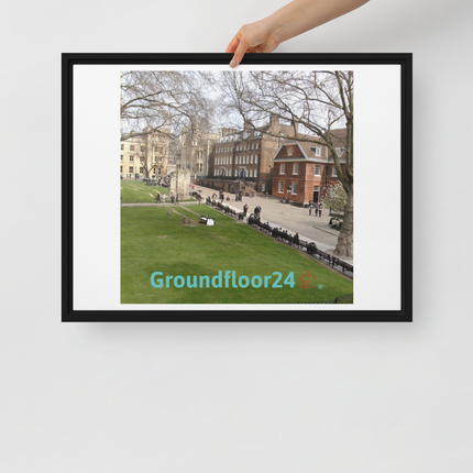 Beautiful Park Framed canvas with Groundfloor24 with House Logo