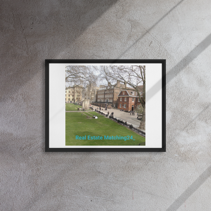 Beautiful Park Framed canvas with realestatematching24 without key Logo