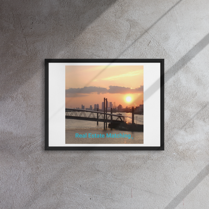 Evening Glow Framed canvas with realestatematching without key Logo