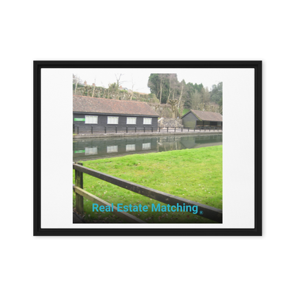 Lakeside Serenity Framed canvas with realestatematching without key Logo