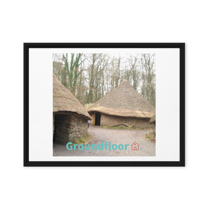 Village Charm Framed canvas with Groundfloor with House Logo