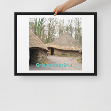 Village Charm Framed canvas with Groundfloor24 with House Logo