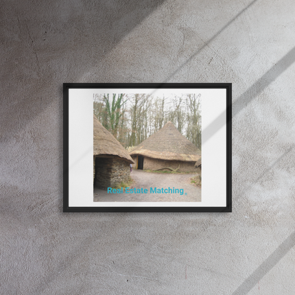 Village Charm Framed canvas with realestatematching without key Logo
