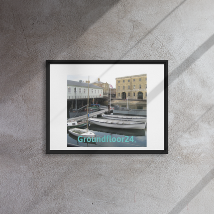 Boat on Water Framed canvas with Groundfloor24 without House Logo
