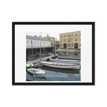 Boat on Water Framed canvas with groundfloorview24 with House Logo