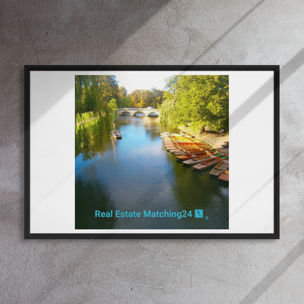 Beautiful Nature Framed canvas with realestatematching24 with key Logo