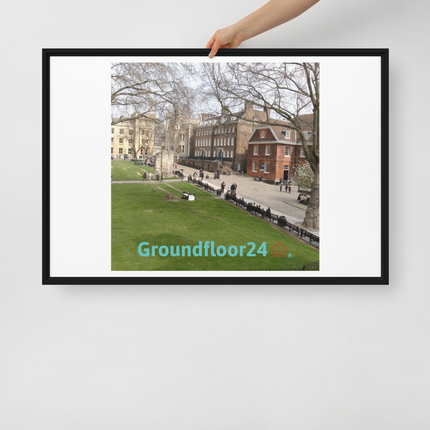 Beautiful Park Framed canvas with Groundfloor24 with House Logo