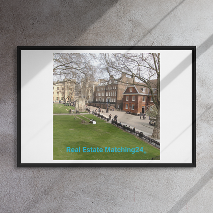 Beautiful Park Framed canvas with realestatematching24 without key Logo