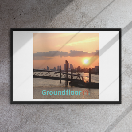 Evening Glow Framed canvas with Groundfloor with House Logo