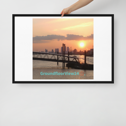 Evening Glow Framed canvas with GroundfloorView24 with House Logo