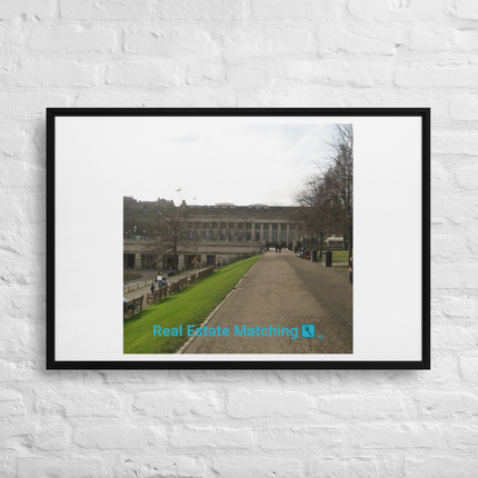Majestic Palace Framed canvas with realestatematching with key Logo