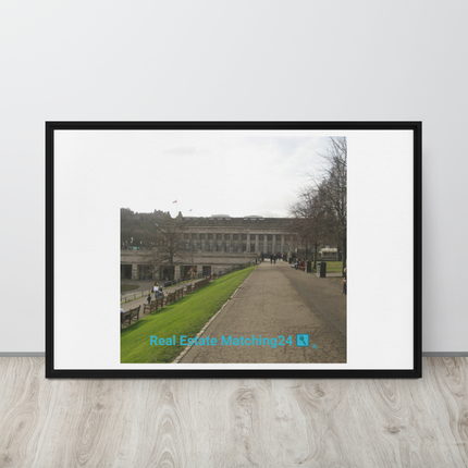 Majestic Palace Framed canvas with realestatematching24 with key Logo