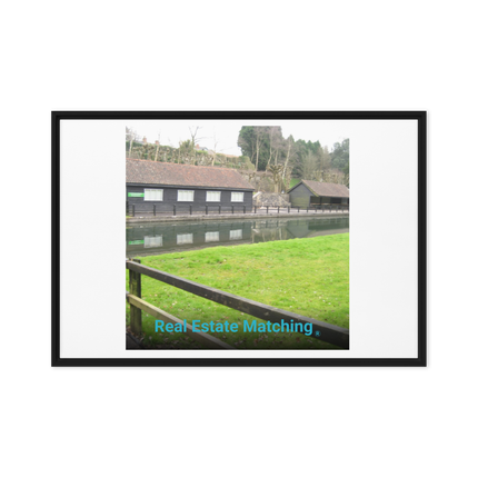 Lakeside Serenity Framed canvas with realestatematching without key Logo