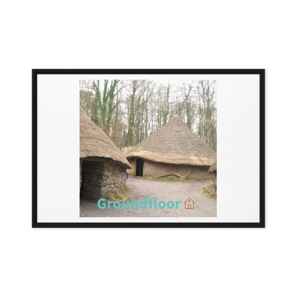 Village Charm Framed canvas with Groundfloor with House Logo