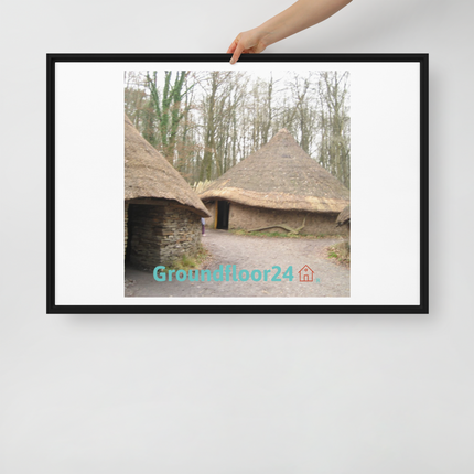 Village Charm Framed canvas with Groundfloor24 with House Logo