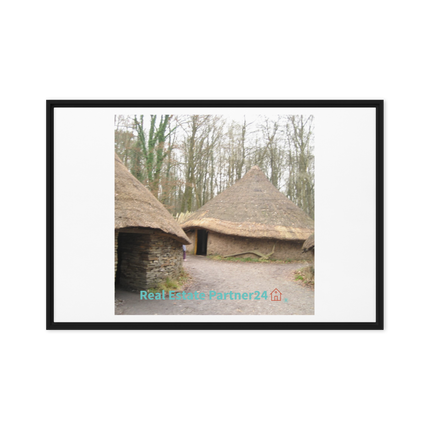 Village Charm Framed canvas with realestatepartner24 with house Logo
