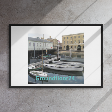 Boat on Water Framed canvas with Groundfloor24 without House Logo
