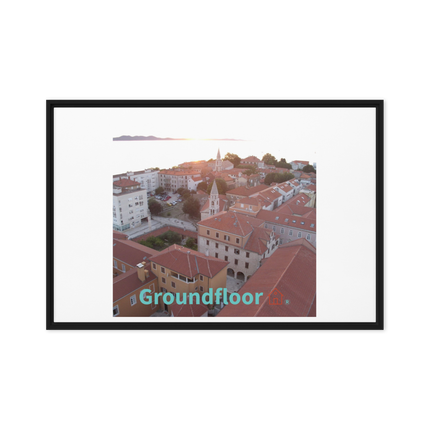 Roof Sunset View Framed canvas with Groundfloor with House Logo