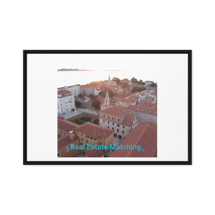 Roof Sunset View Framed canvas with realestatematching without key Logo