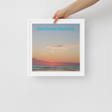 Sunset Sinari Framed canvas with Real Estate Matching Logo