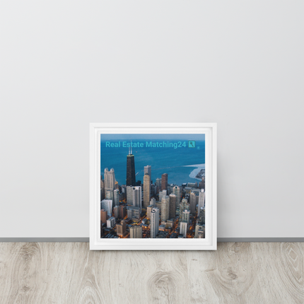 Beutiful Sinari Framed canvas with Real Estate Matching24 Logo