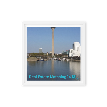 Lovely Sinari Framed canvas with Real Estate Matching24 Logo