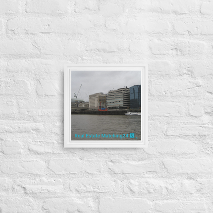 Beautiful Place Framed canvas with Real Estate Matching24 Logo