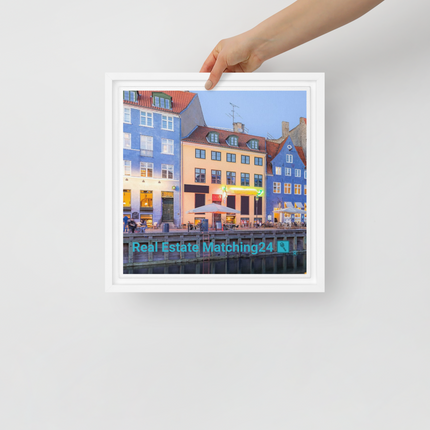 Nyhavn Framed canvas with Real Estate Matching24 Logo
