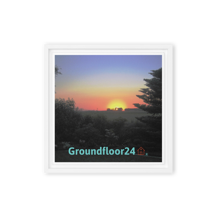Beautiful Sunset Sinari Framed canvas with Groundfloor24 with House Logo
