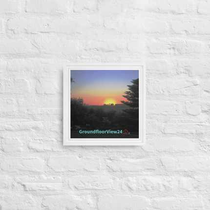 Beautiful Sunset Sinari Framed canvas with groundfloorview24 with House Logo