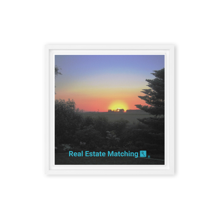 Beautiful Sunset Sinari Framed canvas with realestatematching with key Logo