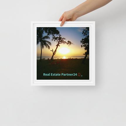Beautiful Sea View Framed canvas with realestatepartner24 with house Logo
