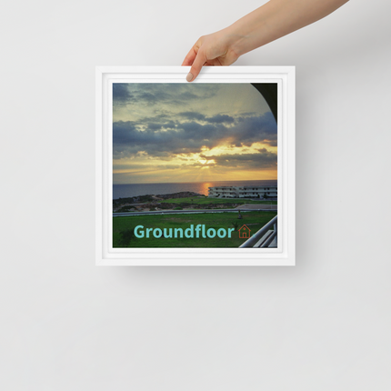 Natural View Framed canvas with Groundfloor with House Logo