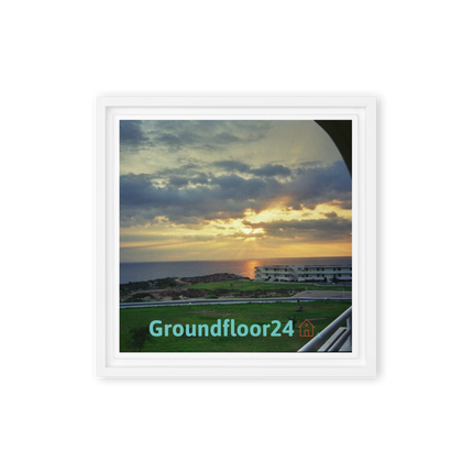 Natural View Framed canvas with Groundfloor24 with House Logo