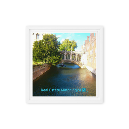 Beautiful Canel Framed canvas with realestatematching24 with key Logo