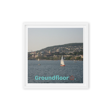 Beautiful River & Hills Sinari Framed canvas with Groundfloor with House Logo