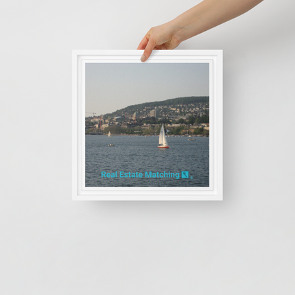 Beautiful River & Hills Sinari Framed canvas with realestatematching with key Logo