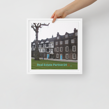 Beautiful Palace Framed canvas with realestatepartner24 with house Logo