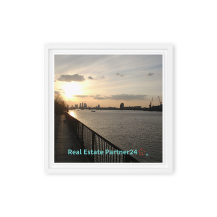 Awesome River View Framed canvas with realestatepartner24 with house Logo