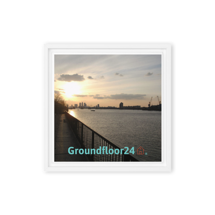 Awesome River View Park Framed canvas with Groundfloor24 with House Logo