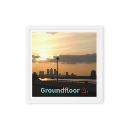 Majestic Sunset Framed canvas with Groundfloor with House Logo