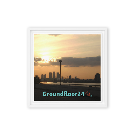 Majestic Sunset Framed canvas with Groundfloor24 with House Logo