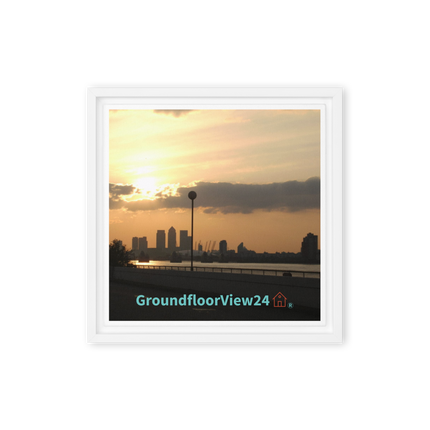 Majestic Sunset Framed canvas with groundfloorview24 with House Logo