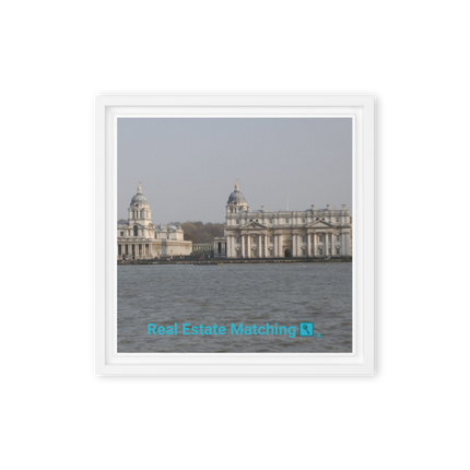 Riverside Beauty Framed canvas with realestatematching with key Logo